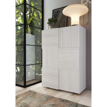 Meuble 2 portes Damier meuble d'entrée pin blanchi Pin - 116 x 78 x 35cm - Basika
