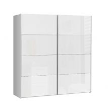Armoire 2 portes Starlet Blanc brillant - 210 x 200 x 61cm - Basika