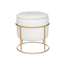Pouf coffre Eliane Ivoire - Basika