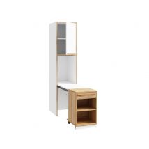 Etagère/bureau Room Blanc/chene - 215 x 49.5 x 57cm - Basika