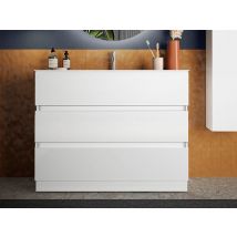 Meuble de salle bain 3 tiroirs Start Blanc brillant - 86 x 62 x 47cm - Basika