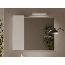 Miroir+1 colonne Fribourg salle de bain blanc/béton Blanc brillant - 75 x 92 x 18cm - Basika