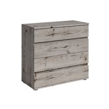 Commode 4 tiroirs Togo chene wellington - Basika