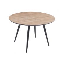 Table de repas ronde extensible Capucine Noir/chene - Basika