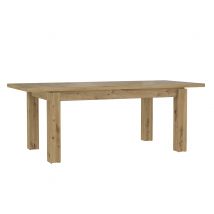 Table de repas extensible Corona Chene artisan - 76.5 x 160 x 90cm - Basika