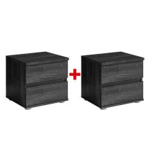 Lot de 2 chevets Togo gris foncé - Basika