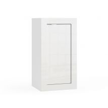 Meuble 1 porte Costa salle de bain Blanc brillant - 78 x 42 x 35cm - Basika