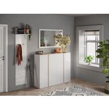 Meuble 4 portes Frame blanc brillant - Basika