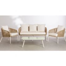 Salon de jardin Rocca Blanc/beige - Basika