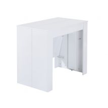 Table/console extensible Allongo Blanc brillant - 75 x 50 x 90cm - Basika
