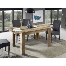 Table de repas extensible Costa blanc brillant/poirier - Basika