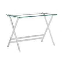 Bureau Xavier Transparent/chromé - 76 x 110 x 55cm - Basika