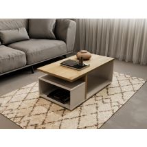 Table basse Hamilton Chene/blanc mat - 36 x 92 x 50cm - Basika