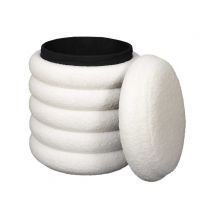 Pouf coffre Freya Ecru bouclette - Basika