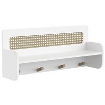 Etagère murale Ochna Blanc mat/chene - 17.8 x 68 x 29cm - Basika