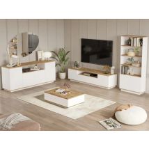 Salle à manger complète Alessia Blanc mat/pin - Basika