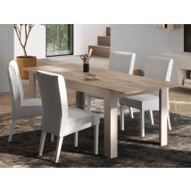 Table de repas extensible Monaco gris clair/chene - Basika