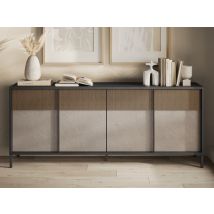 Buffet 4 portes Everest lave,argile et chene - Buffet - Basika