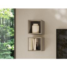 Lot de 2 cubes Everest lave,argile et chene - Basika