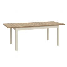 Table de repas extensible Lewisville Grège/chene - 76 x 160 x 90cm - Basika