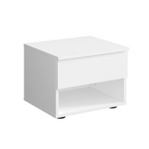 Chevet Bayadero Blanc mat - 35 x 45 x 35cm - Basika