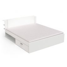 Lit avec environnement Pat Blanc - 88 x 184 x 227cm - Basika