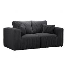 Canapé 2 places Sharm Noir - 92 x 192 x 101cm - Basika