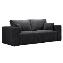 Canapé 3 places Sharm Noir - 92 x 232 x 101cm - Basika