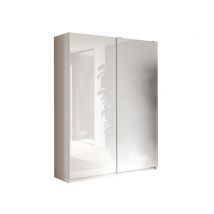 Armoire 2 portes coulissantes Swing Blanc brillant - 210 x 180 x 55cm - Basika