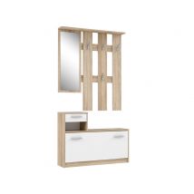 Vestiaire Foxi Chene sonoma/blanc - 180 x 97.5 x 25cm - Basika