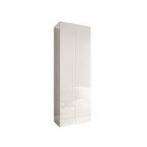 Meuble à chaussures 2 portes Laughing laqué blanc Blanc brillant - 186 x 63 x 35cm - Basika