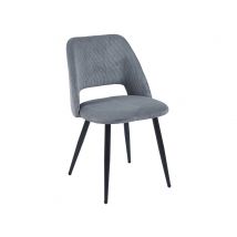 Chaise de séjour Priscilla Noir/gris - 80.5 x 55.5 x 51cm - Basika