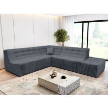 Canapé d'angle réversible Cadix Gris - 78 x 251 x 221cm - Basika