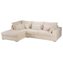 Canapé d'angle à gauche Toronto Beige - 90 x 305 x 201cm - Basika