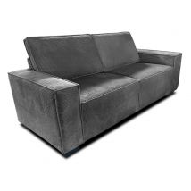 Canapé 3 places Magda Gris foncé. - 90 x 208 x 87cm - Basika