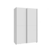 Armoire 2 portes coulissantes Schach Blanc - 190 x 120 x 61cm - Basika