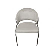 Chaise de séjour Elegant Gris/métal. - 84 x 46 x 52cm - Basika