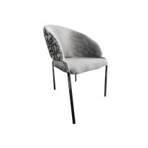 Chaise de séjour Just Gris/métal brossé - 85 x 67 x 55cm - Basika