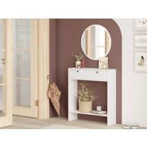 Console + miroir Loris Blanc mat - Basika