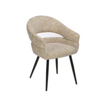 Chaise de séjour avec accoudoir Lisian Noir/beige - 83 x 63 x 57cm - Basika