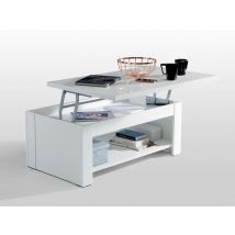 Table basse relevable Saint tropez chene cendré/blanc brillant - Basika