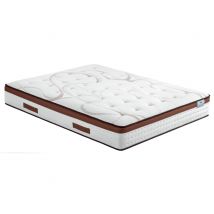 Matelas ressorts + mousse à mémoire Recif Marron - 27 x 160 x 200cm - Basika