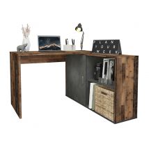 Bureau Valley Vintage/gris anthracite - 75 x 119 x 124cm - Basika