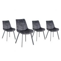 Lot de 4 chaises Narcisse Gris anthracite/noir - 86 x 49 x 63cm - Basika
