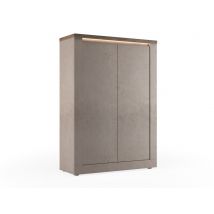 Meuble 2 portes Savona bronze/chene - Basika