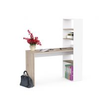 Bureau bibliothèque Ease Chene/blanc mat - 145 x 53 x 123cm - Basika