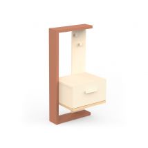 Chevet Camillia terracotta Terracotta/beige/chene - 84 x 39 x 31cm - Basika