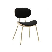 Chaise de séjour Thess Noir mat/chene - 79 x 51 x 57cm - Basika