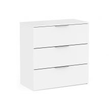 Commode 3 tiroirs Ghost Blanc - 81 x 80 x 41cm - Basika
