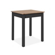 Table de cusine Capri Chene artisan/noir - 76 x 60 x 67cm - Basika